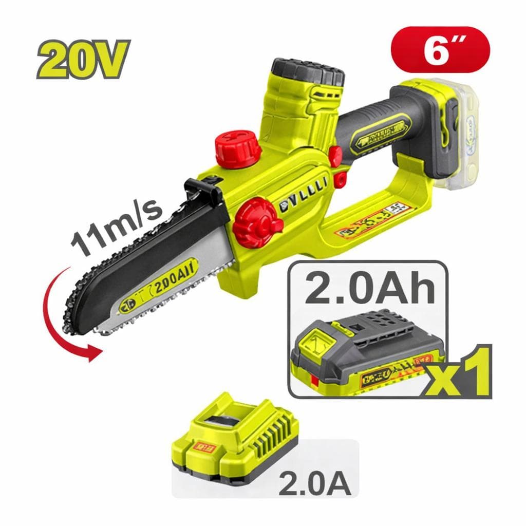 Mini ferăstrău cu lanț 6" (15 cm) Li-Ion 20V / 1×2.0Ah DYLLU DTCLP562