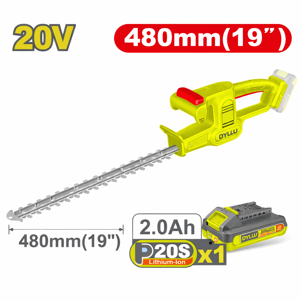 Masina de tuns garduri vii pe acumulator Li-Ion 1*2Ah 20V 480mm DYLLU DTLYP5181